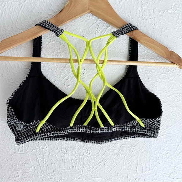 Lululemon Free To Be Zen Bra Fall Net White Black / Ray Sz 8 - Picture 3 of 5